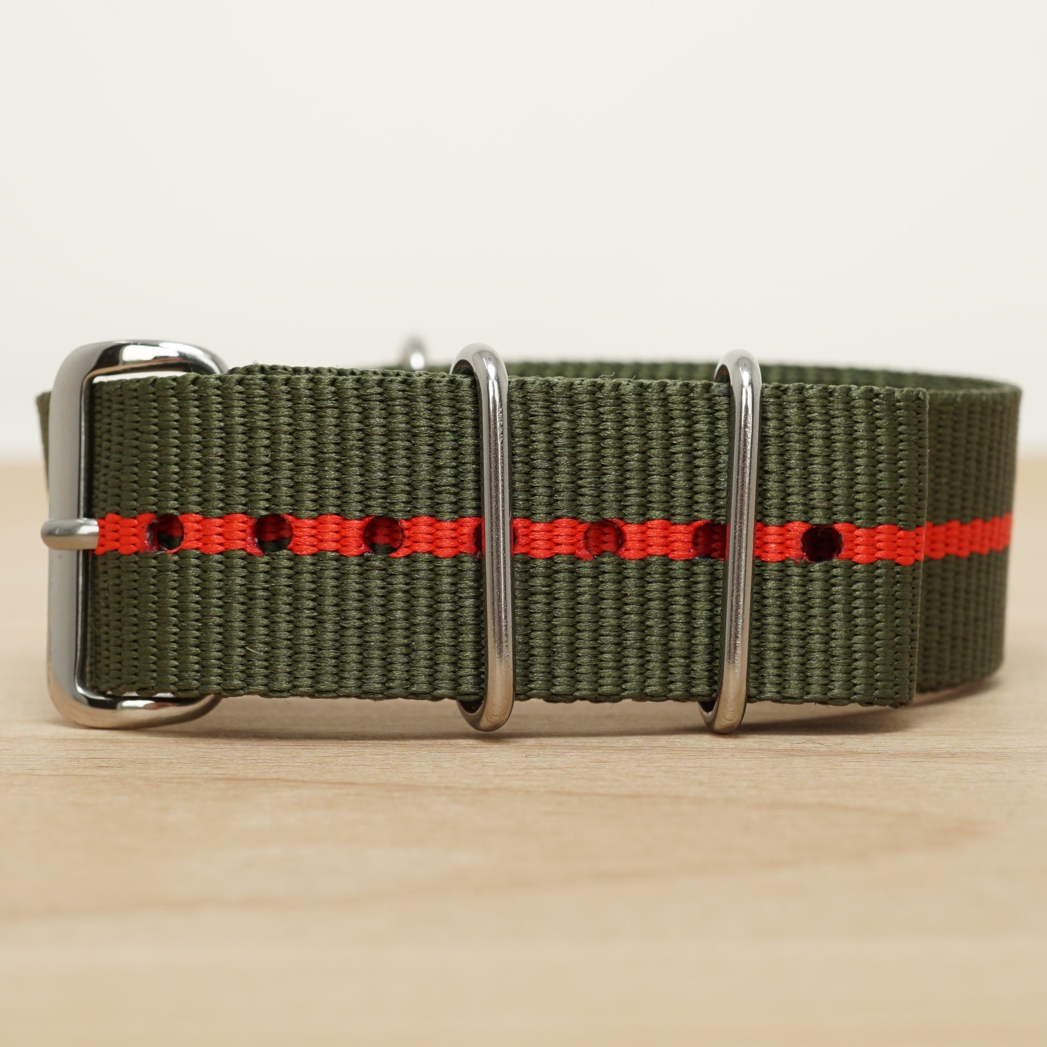 Green Red Stripe Nylon – Wrist Candy Watch Club