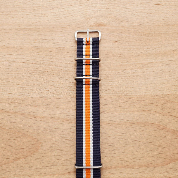Navy Blue Orange Stripe Nylon
